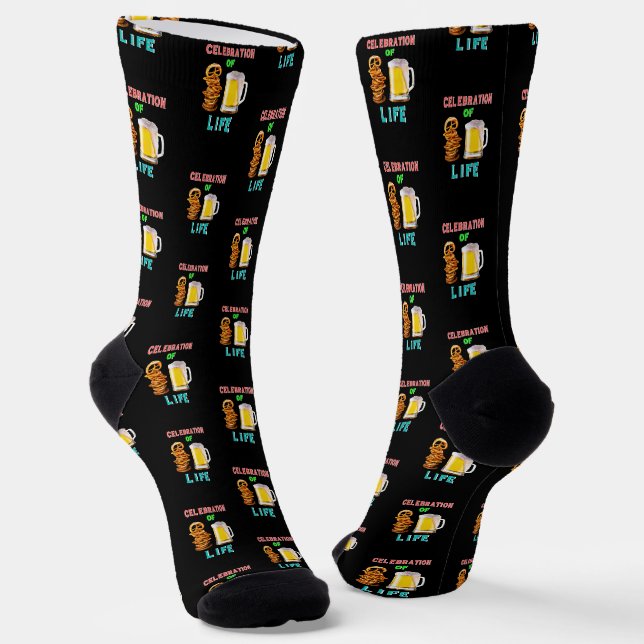 Celebration Of Life Pretzel Volksfest Oktoberfest Socks (Angled)