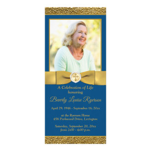 Celebration of Life Program with Photo Blue
