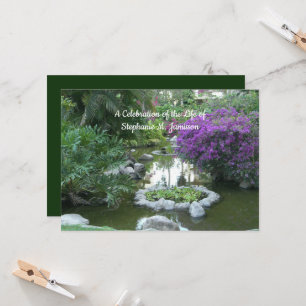 Celebration of Life Purple Flowers Memorial  Invitation