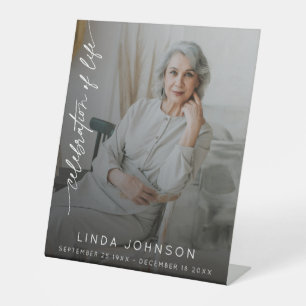 Celebration of Life Remembrance Photo Funeral Pedestal Sign