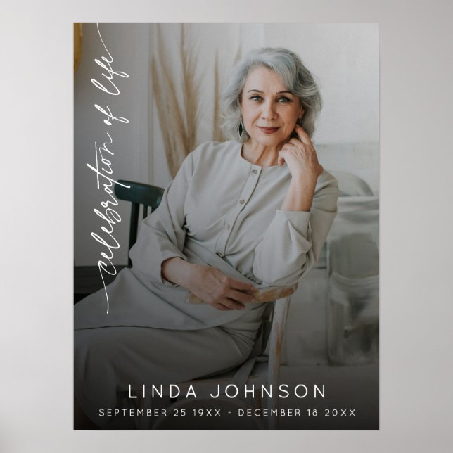 Celebration of Life Remembrance Photo Funeral  Poster (Front)