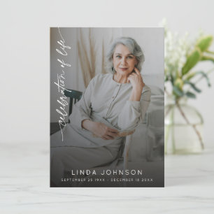 Celebration of Life Remembrance Photo Funeral  Thank You Card