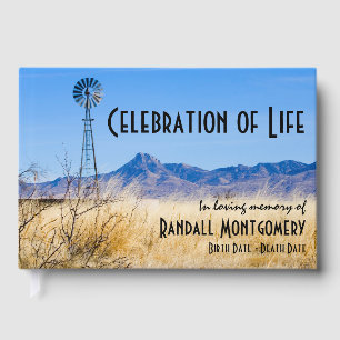 Celebration Of Life Rural Scenery Memorial Custom Guest Book