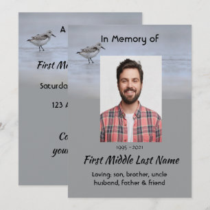 Celebration of Life Sandpiper Shore Bird Invitation