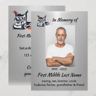 Celebration of Life Semi-Truck Tractor-trailer Invitation