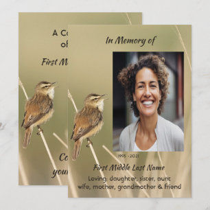 Celebration of Life Service  Bird Garden Nature  Invitation