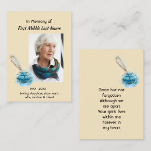 Celebration of Life Service Feather Pen  Business Card