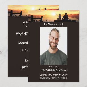 Celebration of Life Service Fishing Fisherman  Invitation