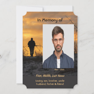 Celebration of Life Service Hunter Hunting Game Invitation