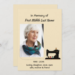 Celebration of Life Service Invite Seamstress 