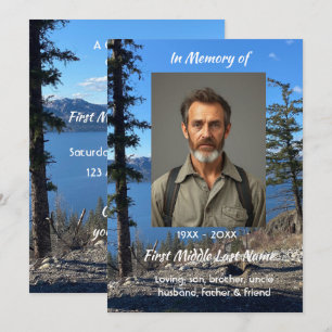Celebration of Life Service Lake Forest Trees Invitation