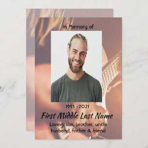 Celebration of Life Service  Musician Piano Guitar Invitation