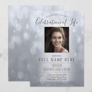 Celebration of Life - Silver Memorial Invitation