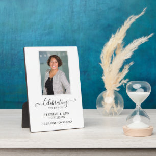 Celebration of Life Simple Photo Funeral Memorial Plaque