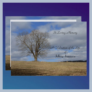 Celebration of Life, Single Bare Tree, Personalize Invitation