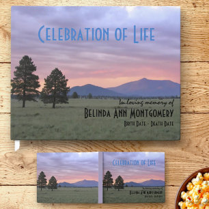 Celebration Of Life Stormy Prairie Sunset Custom Guest Book