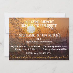 Celebration of Life Sunrise In Loving Memory Invitation