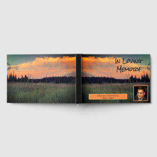 Celebration of Life Tranquil Sunset Custom Photo Guest Book