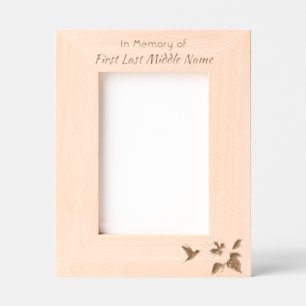 Celebration of Life Tropical Flower Hummingbird Etched Frames