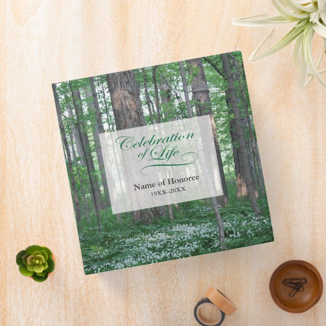 Celebration of Life with Forest Scene Guest Book Binder (In Situ)