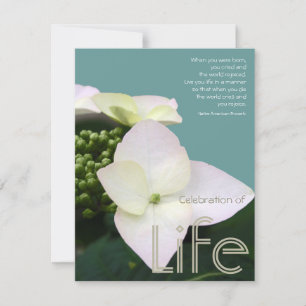 Celebration of life with Inspirational Quote 1 Invitation