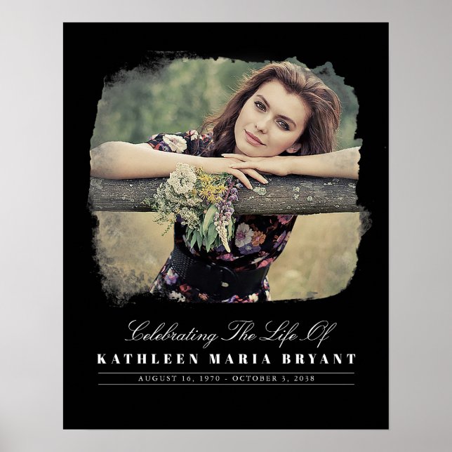 Celebration Of Life with Photo Funeral Ceremony Poster (Front)