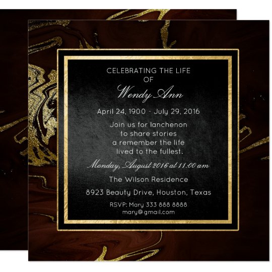 Celebration of Live Live Golden Burgunde Marble Card