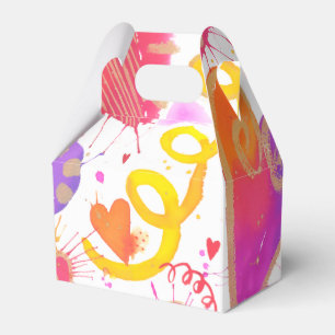 Celebration Of Love Watercolor Hearts Favor Box