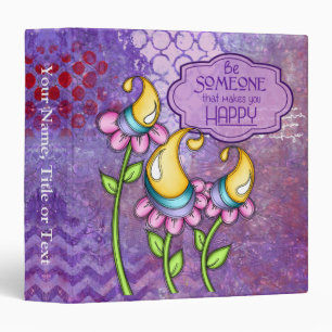 Célébration Pensée Positive Doodle Classeur Fleur