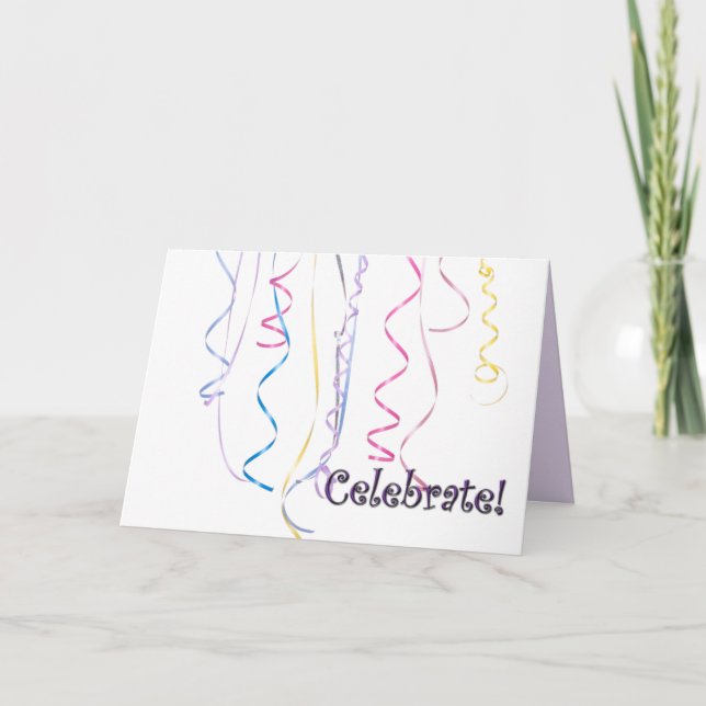 Celebration Ribbons Greeting Card (Front)
