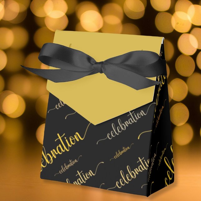 Celebration Script gold pattern Favor Box (Creator Uploaded)