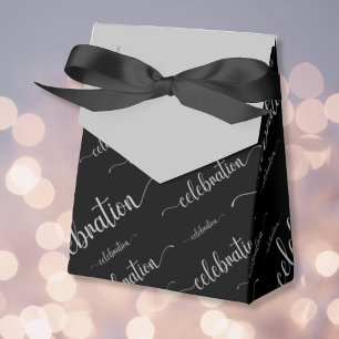 Celebration Script Pattern Favor Box