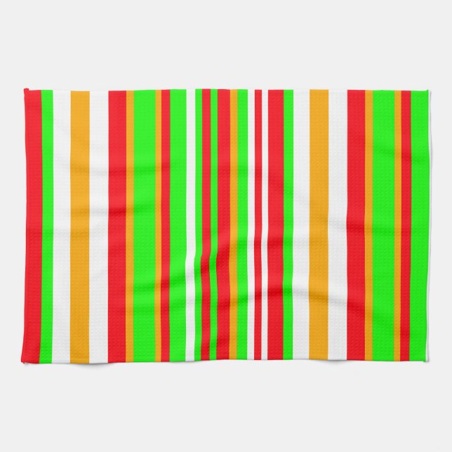 Celebration Stripe Pattern Festive Season Kitchen Towel (Horizontal)