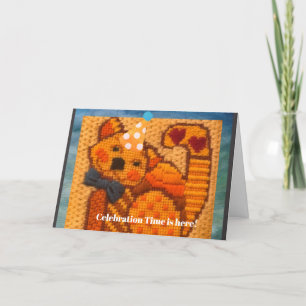 Celebration time Happy Cat Birthday Card