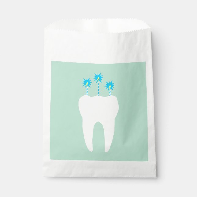 Celebration Tooth with Candles Favour Bag (Front)