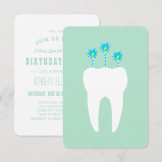 Celebration Tooth with Candles Invitation