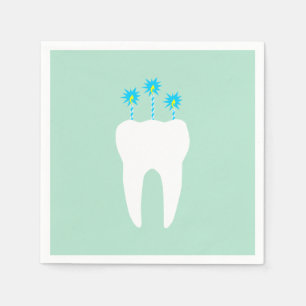 Celebration Tooth with Candles Napkin