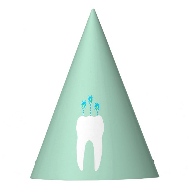 Celebration Tooth with Candles Party Hat (Front)