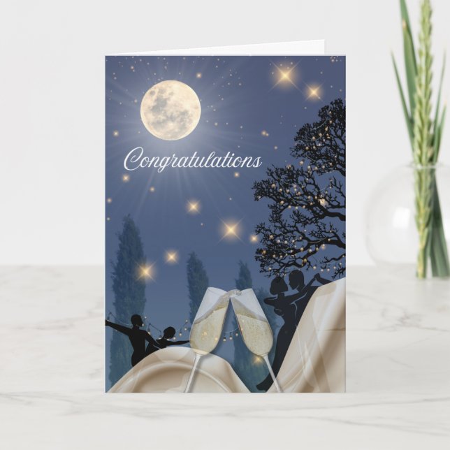 Celebration Under Moonlight Folded Greeting Card (Front)