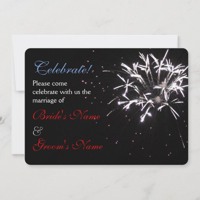 Celebration Wedding red/white/blue 2 Invitation (Front)