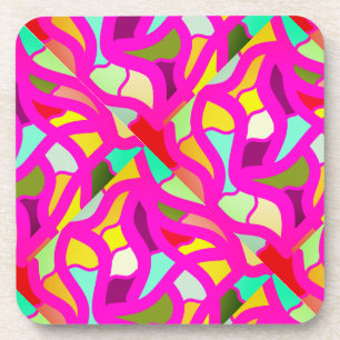 Celebration with a pink mosaic design coaster