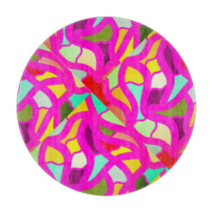 Celebration with a pink mosaic design cutting board