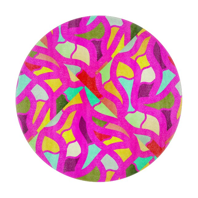 Celebration with a pink mosaic design cutting board (Front)