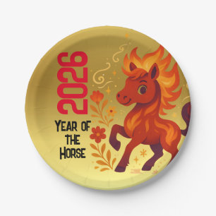 Celebration Year of the Horse Chinese New Year Paper Plate