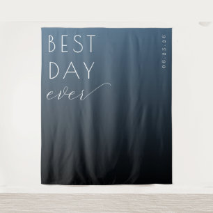 Celebratory Blue Typographic Gradient Tapestry