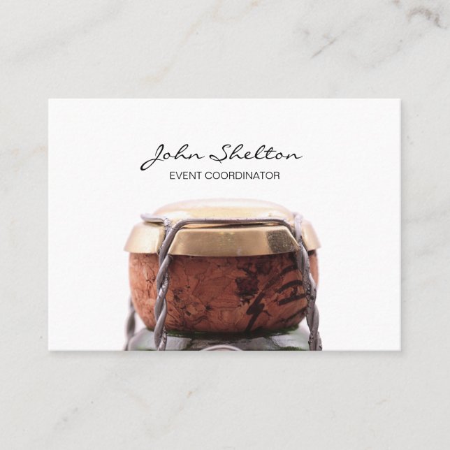 Celebratory Champagne Bottle Business Card (Front)