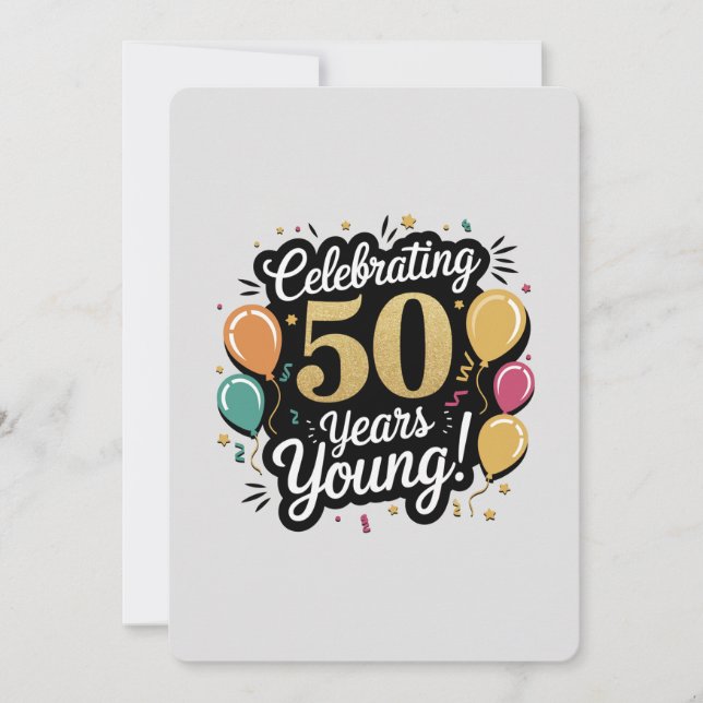 Célébrer 50 Ans Jeune Carte Jubilée D'Or (Devant)
