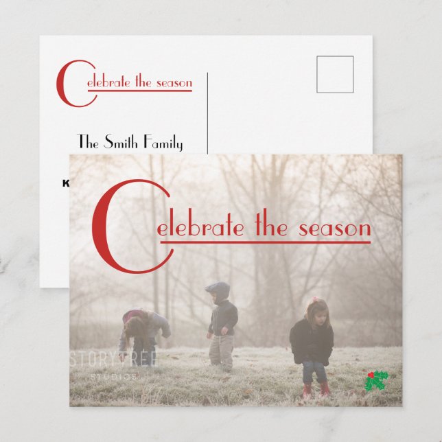 Célébrer la saison | carte postale photo (Devant / Derrière)
