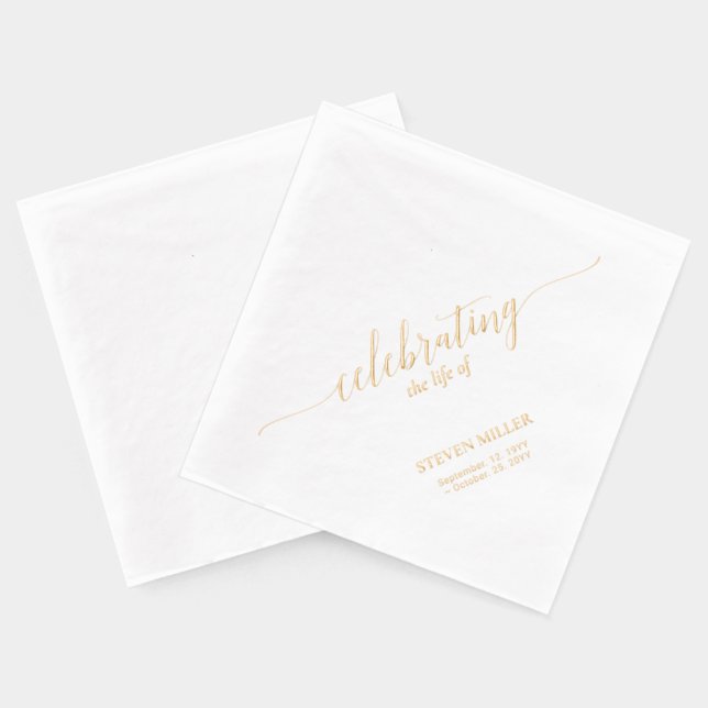 Célébrer la vie | Élégant Script Memorial Funeral (Verso)