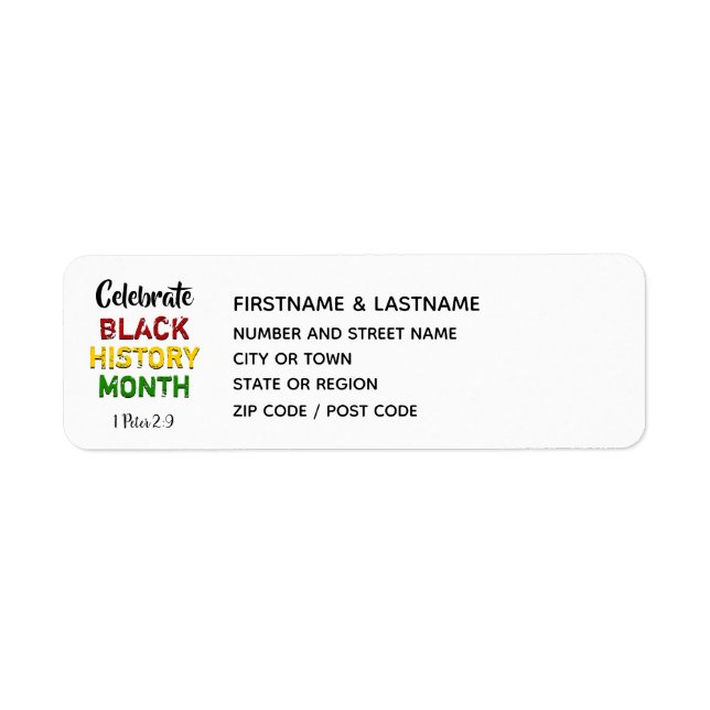 Célébrer le mois de l'histoire des Noirs Adresse d (Devant)
